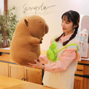 Gấu bông Chuột lang Capybara Đeo Cặp Rùa Thú bông Chuột Lang Nước Mũi Gà Kéo Mềm Mịn mẫu mới