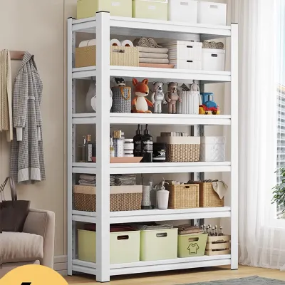 Thickened household shelf multi-layer storage rack steel floor-to-ceiling balcony storage basement commercial supermarket iron frame