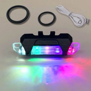 LETIGO Waterproof City Mountain Bike Bicycle Light USB Rechargeable Colorful Bike Light Fashion Flashing Rear Bicycle Light