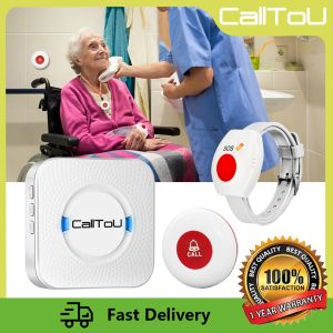 CallToU Wireless Caregiver Pager Smart Call System Nurse Calling Alert Patient Help System for Emergency/Elderly/Pregnant/Hospital Attention Pager Receiver and SOS Call Button CC01