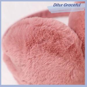 Ditur Portable Folding Winter Warm Earmuffs Fashion Solid Color Earflap Outdoor Cold Protection Soft Plush Ear Warmer