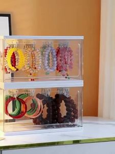 Hicus Dust-proof Crystal Diy Bracelet Storage Bangle Jewelry Keychain Pendant Bracelets Collection and Display box0