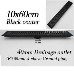 Long Floor Trap/Rectangle Stainless Steel Black Floor Drain/Anti Odor/Modern/Grating/Bathroom Use*****