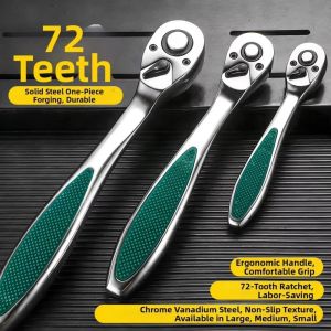 RGFV 1/2 1/4 3/8 Flying Ratchet Wrench Industrial-grade 72 Tooth Quick Ratchet Wrench Multifunctional Adjustable Two-way Socket Wrench Repair Tools