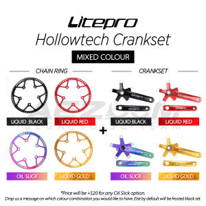 [🇸🇬 OFFICIAL STORE] LITEPRO Package: Hollow-Tech Crankset Aluminum Alloy Ultralight SHIMANO Gear Bicycle Full Upgrade