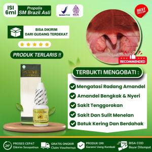 Propolis SM - Obat Herbal Amandel Anak dan Dewasa Radang Amandel Amandel Bengkak Radang Tenggorokan Susah Nelan Sakit Menelan Batuk Berdahak 100% Herbal