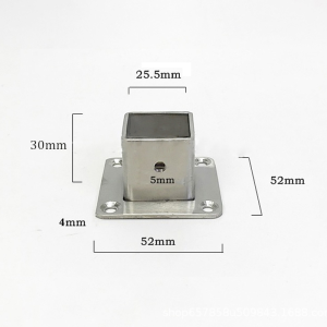 1" x 1"/2" x 2" Stainless Steel Square Flange Heavy Duty Flange Anchor Bases For Fence Deck Railing