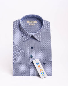 Áo sơ mi tay ngắn Việt Tiến vải hoa hồng