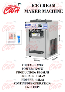 1290W 4.5L COMMERCIAL ICE CREAM MAKER MACHINE MESIN BUAT AIS KRIM SUNDAE CONE CUP CHOCO TOP 商用冰淇淋制作机器 CWH TOOLS SDN BHD CWH GROUP CWH TOOLS TRADING