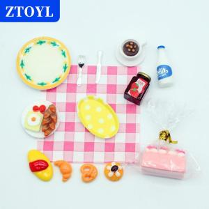 [COD]🔥🔥🔥ZTOYL 1Set Dollhouse Mini Breakfast Play Dim Sum Bread Jam Plate Model Miniature Kitchen Cooking Baking Model DIY Doll Accessories