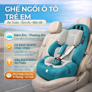 Ghế An Toàn Cho Trẻ Em QM-701A ISOFIX + LATCH + Khoá An Toàn 5 Điểm Phiên Bản Nâng Cấp Màu Xanh Hiện Đại