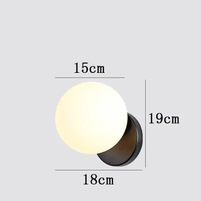 Retail And Wholesale Nordic Bedroom Bedside Round Wall Lamp Living Dining Room Corridor Aisle Creative Glass Ball Sconce Light