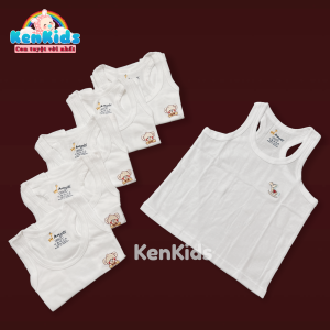 1 Áo ba lỗ trắng chất mát cho bé trai/ gái (7-28kg)