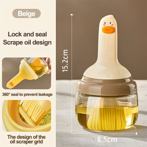 Upgraded Oil Brush Heat-resistant Oil Bottle Food Grade Sealed Silicone Baking and Barbecue Integrated Oil Brush Bottle