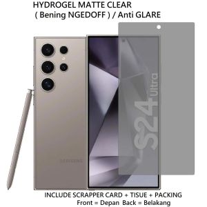 BARU Screen Protector A-Glare Layar Depan Dan Belakang Samsung S24 S24FE S24+ S24Ultra S23 S22 S21 S20 S10E S10+ S9 S8 + Plus FE S23 Ultra Hidrogel MATTE DOF Full Cover Anti Gores Covergel Pelindung Hydrogel Clear Front & Back Gel Jely Jelly 5G 4G + FE