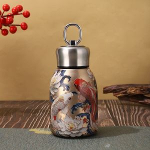 3D Embossed little Chubby Stainless Steel Insulated Cup Vacuum Thermos Cup Insulated Water Bottle Insulated Tumbler Coffee Travel Mug