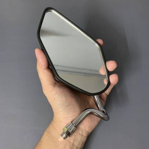 Gương chiếu hậu xe máy Sirius/ Exciter màu đen chân cong xi inox 10 li - gắn được mọi loại xe