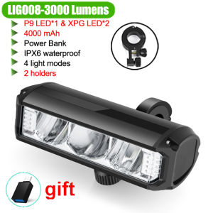 NEWBOLER 3000 Lumens Bicycle Light Set USB Rechargeable Bike Headlight IPX6 Waterproof Cycling Flashlight Aluminum Shell Bike Accessories