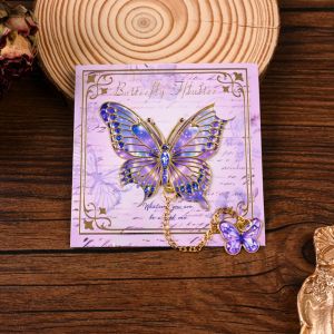ADAM Metal Bookmark Gold Foil Design with Charm Chain Page Marker High Quality Butterfly Metal Bookmark Students
