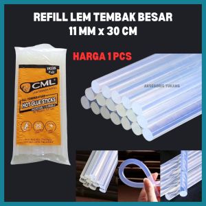Refill Isi Lem Tembak 11mm x 30cm / Refill Glue Gun Lem Bakar Besar / Lem Lilin Gluestick Besar