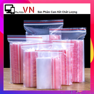 200g Túi Zipper Chỉ Đỏ Trong Suốt Giày Dặn - Túi Zip Đựng Đồ Đủ Size - Túi Nhựa Trong Có Khóa Bấm - Túi PE Đựng Thực Phẩm Bánh Kẹo Linh Kiện Đa Năng Tiện Lợi