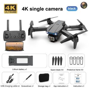 OWMXZL E88 E99 Mini Drone WiFi FPV Wide-Angle Single/Dual RC Helicopter Toy  4K HD Camera Kids Adults Gift Toy