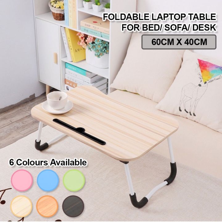 Ready Stock 60cm x 40cm Foldable Laptop Table Anti-slip Bed Sofa ...