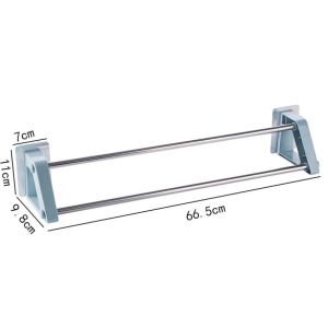 🌟READY STOCK🌟Anti-rust Self Adhesive Towel Bar Toilet Bathroom Towel Hanging Bar Rod Easy Installation [F04]