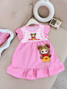 Váy bé gái hồng đỏ BABYTHREE hot hit váy cho bé gái size 10-30kg