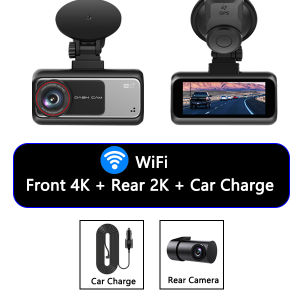 EKLEVA 3.16 Inch IPS ADAS UHD 4K+2K Dash Cam WiFi Car DVR Front Rear Dual Lens Wide Angle Super Night Vision