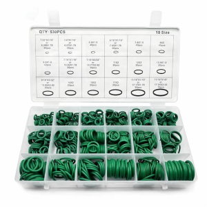 TKC28 530pcs/set Green Air Conditioning O Ring Kit 18 Size Assortment Set O-Type Sealing Rubber Ring Accessories Rubber Accessories Automotive A/C Plumbing Repair Automotive