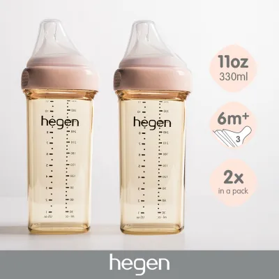Hegen 11oz Feeding Bottle 2-pack Pink