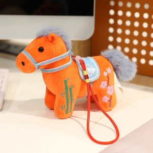 YUNAFIN Stuffed Animal Horse Plush Doll Hanging Decor Year of The Horse Mascot Plush Pony Keychain  Soft Long-haired Pony Keychain Girl