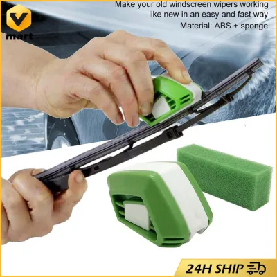 Universal Car Wiper Blade Scratch Repair Tool Wiper Restorer Car Wiper Repair Tool Windshield Scratch Repair Kit Windshield Wiper Blade Refurbish Car Cleaning Windshield Rubber Restorer with Cleaning Sponge HSQ-Wiper-Restorer