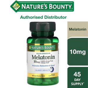 🔥 New Launch! Nature’s Bounty Melatonin 10mg – Sleep Aid 45 Tabs–Fast Dissolve/Jet Lag/Restful Sleep
