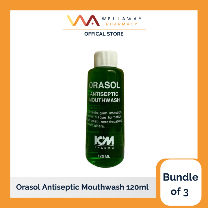 [BUNDLE OF 3] Orasol Antiseptic Mouthwash 120ml [Antibacterial