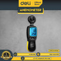 Deli Digital Anemometer Pengukur kecepatan angin Thermometer angin. 