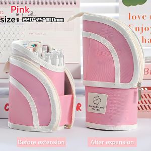 Multifunctional Retractable Pen Holder Large Capacity Pencil Case Student Pencil Ruler Stationery Bag Storage Bag