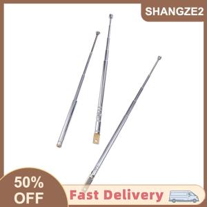 【E-WOITD】 เสาอากาศวิทยุ FM แบบเต็มช่องสัญญาณ17 25ซม. เสาอากาศแบบยืดหดได้ทำจากโลหะ5 M2.5เสาอากาศแบบหมุนได้