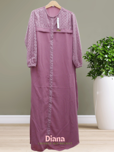 Geka Collection - Gamis Diana Bahan Cringle Airflo mix Brokat Malika Formal Muslim