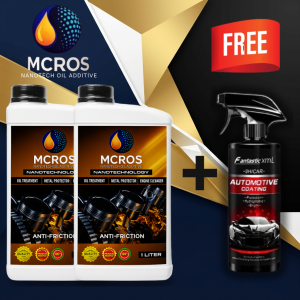 MCROS Nanotech Oil Treatmen 2PCS 1LITER Power Booster for Gas and Diesel Engines with Fantastic XML