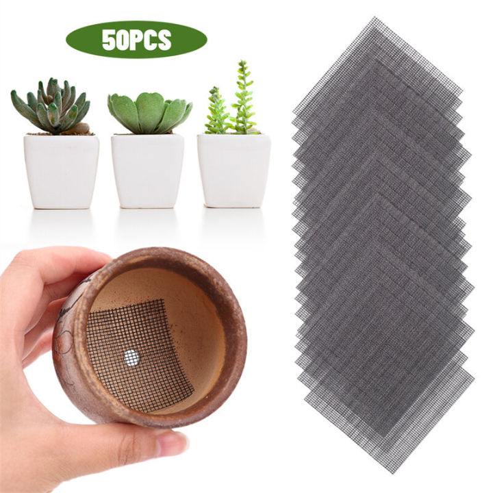 Flower Pot Hole Mesh Pad, DIY Flower Pot Mesh Pad Gardens DrainageMesh Hole Screens Prevent Soil Loss Anti Drainage Netting For Bonsai20x30 Cm5pcs
