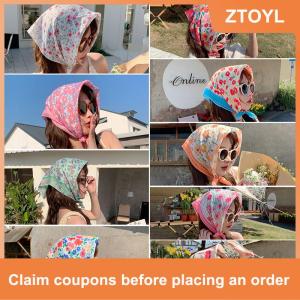 【ZTOYL】 55Cm Thời Trang Ngọt Ngào Hoa In Nhỏ Vuông Khăn Cho Phụ Nữ Cô Gái Dễ Thương Mềm Hoa Khăn Hairband Headband Hàn Quốc Tóc Khăn Quàng Cổ