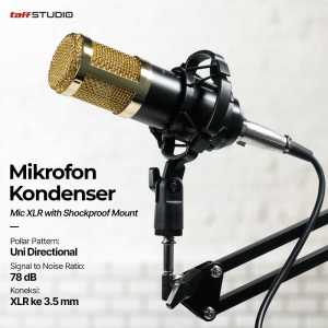 NO LIMIT Mic Mikrofon Kondenser Untuk Soudcard Karaoke Studio XLR with Shockproof Mount BM-800