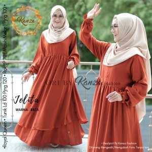 Baju Gamis Set Tunik Rok Pashmina Jelita Bahan Royal Queen Busana Syari Muslimah | GOODSAJI HIJABSTUFF