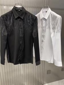 Luxury Wing Rhinestone Mens Shirt 2026 Spring Long Sleeve Casual Shirts Banquet Party Stage Shirt Vintage Streetwear Blouse 5XL2026