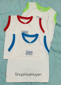 Combo 5 áo thun ba lỗ bé trai vải 100% Cotton Cao cấp  Kingtons viền màu - Áo sát nách bé sơ sinh bé trai 9-16kg- áo ba lỗ trẻ em