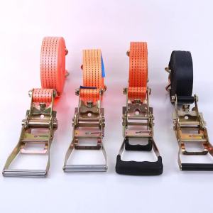 AE Dụng cụ căng hàng xe tải hai móc màu cam của nhà sản xuất Dây đai buộc hàng bằng polyester có khóa kim loại bộ dây đai buộc hàng hoàn chỉnh
