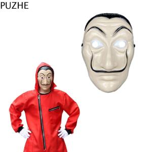 PUZHE 1 ชิ้น พลาสติก ของขวัญ อุปกรณ์เสริมคอสเพลย์ ภาพยนตร์ La casa de papel ฮาโลวีน ซัลวาดอร์ ดาลี ชุดปล้นเงิน อุปกรณ์ประกอบฉากเครื่องแต่งกาย