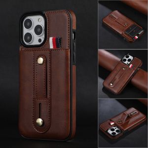 Card Slots Holder Leather Case for iPhone 15 Plus 11 12 13 14 15 Pro Max 13 12 Mini Wallet Case Leather Stand Shockproof Cover
